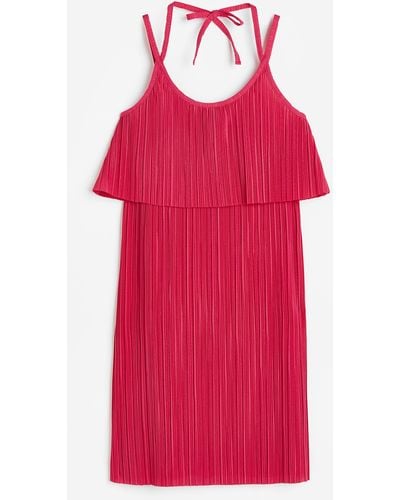H&M MAMA Robe d'allaitement plissée - Rouge