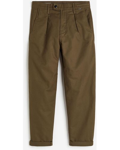 H&M Pleated Chino Relaxed - Groen