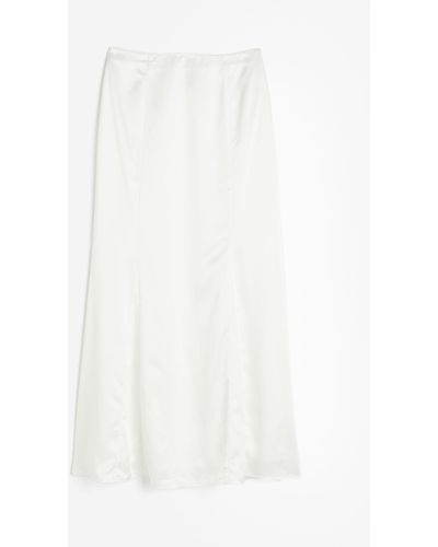 H&M Jupe aus Crêpe-Satin - Weiß