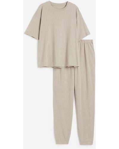 H&M Jersey-Schlafanzug - Natur