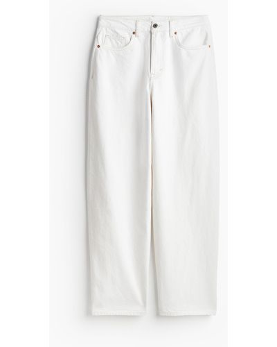 H&M Baggy High Jeans - Blanc