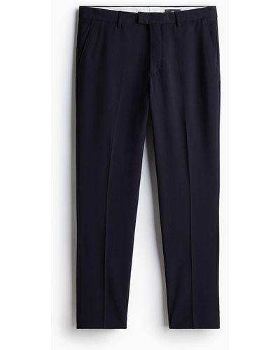 H&M Anzughose aus Seersucker in Slim Fit - Blau