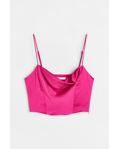 H&M Satijnen Korsettop - Roze