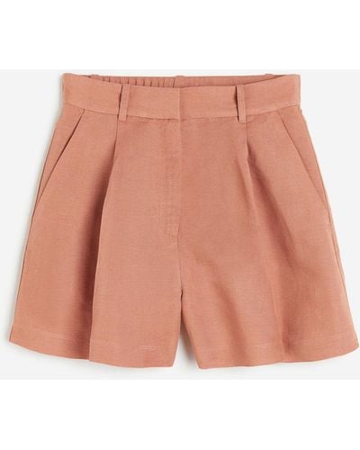 H&M Bermudashorts aus Leinenmix - Pink