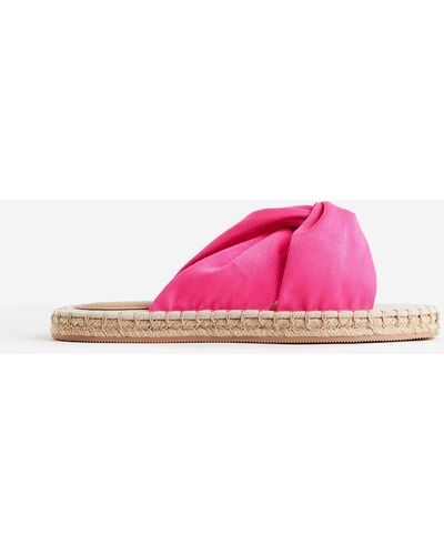 H&M Espadrille-slippers Met Geknoopt Detail - Roze