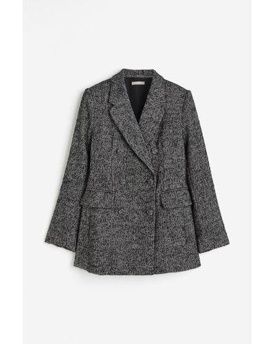 H&M Double-breasted Blazer - Grijs