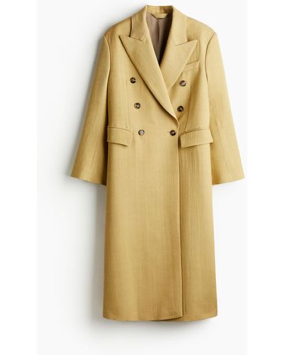 H&M Zweireihiger Mantel aus Wollmix - Mettallic
