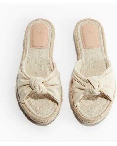 H&M Espadrille-slippers Met Geknoopt Detail - Naturel