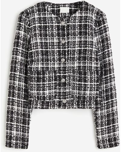 H&M Bouclé-Jacke - Schwarz