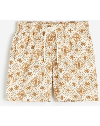 H&M Badeshorts aus Seersucker - Natur