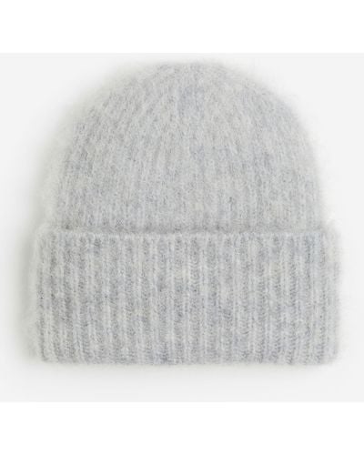 H&M Gerippte Mütze aus Wollmix - Grau