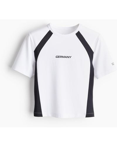 H&M DryMove Kurzes Sportshirt - Weiß