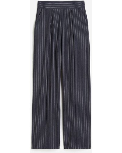 H&M Pantalon habillé avec taille haute - Bleu