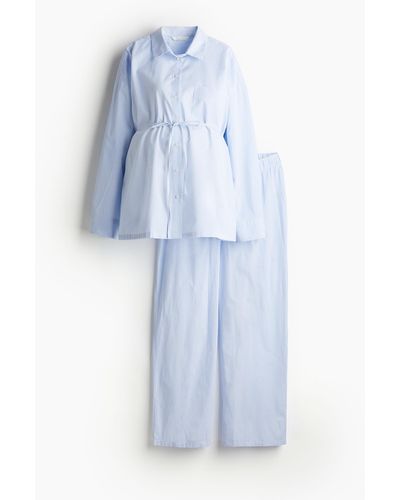 H&M MAMA Pyjama Before & After en coton - Bleu