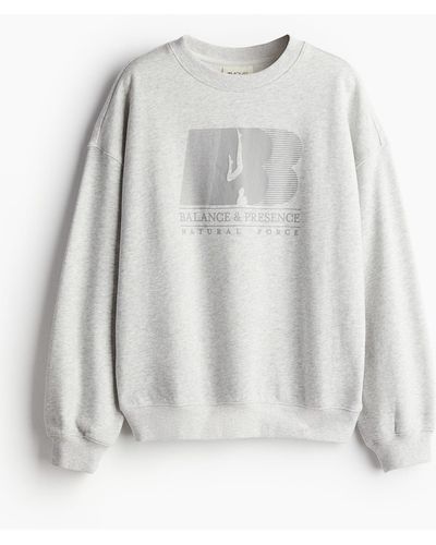 H&M Oversized Sport-Sweatshirt - Weiß