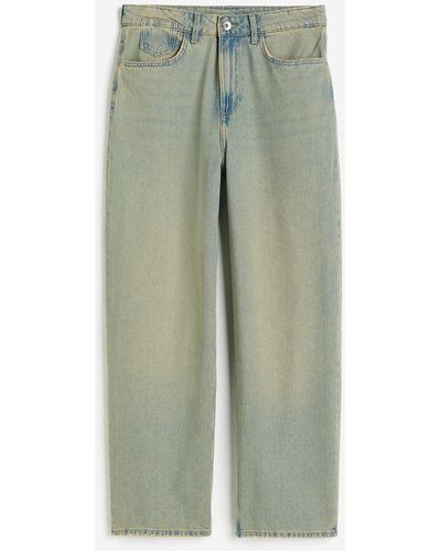 H&M Baggy Low Jeans - Grün