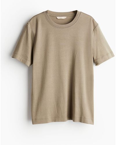 H&M T-shirt en soie mélangée - Neutre