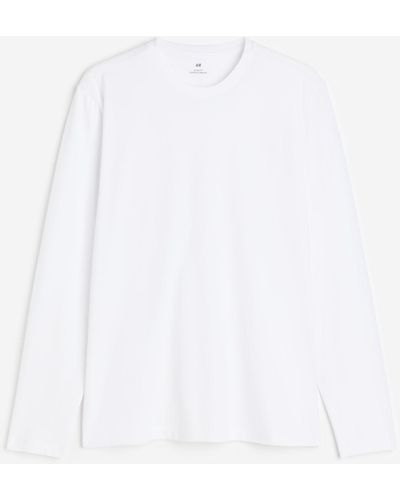 H&M Jerseyshirt in Slim Fit - Weiß