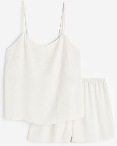 H&M Schlaftop und Shorts - Weiß