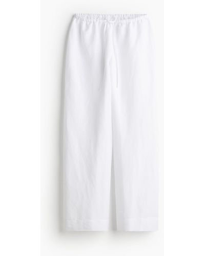 H&M Pyjamahose aus Leinenmix - Weiß