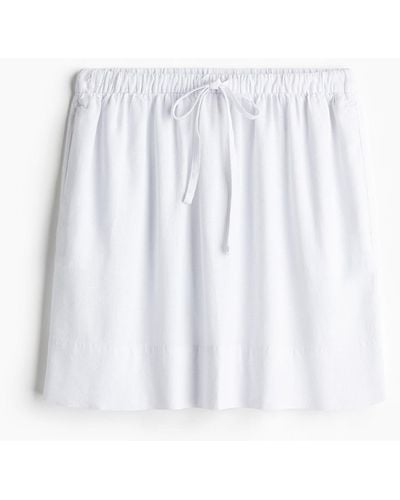 H&M Minijupe aus Leinenmischung - Weiß