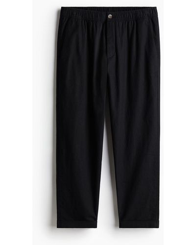 H&M Pantalon Regular Fit en lin mélangé - Noir