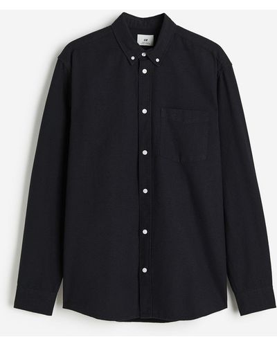 H&M Oxfordhemd Regular Fit - Schwarz