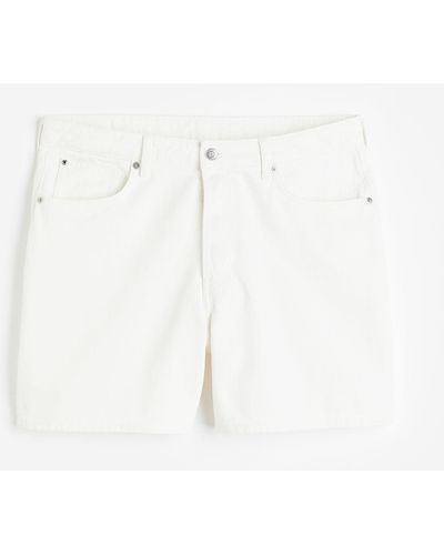 H&M H & M+ Short en jean Curvy Fit Bermuda High - Blanc