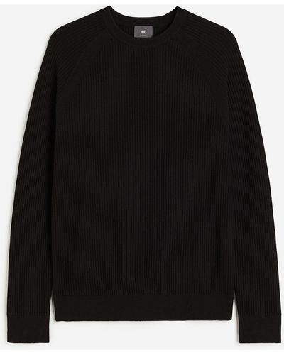 H&M Pullover Muscle Fit - Schwarz