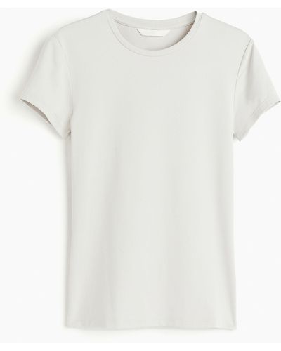 H&M T-shirt ajusté en microfibre - Blanc