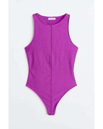 H&M High Shine Compression Body - Paars