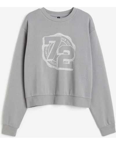 H&M Sweater Met Print - Grijs