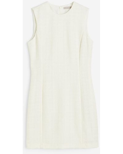 H&M Ärmelloses Bouclé-Kleid - Weiß