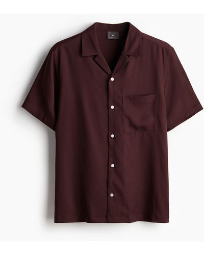 H&M Freizeithemd aus Lyocell in Regular Fit - Rot
