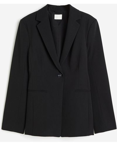 H&M Blazer en twill avec taille cintrée - Noir