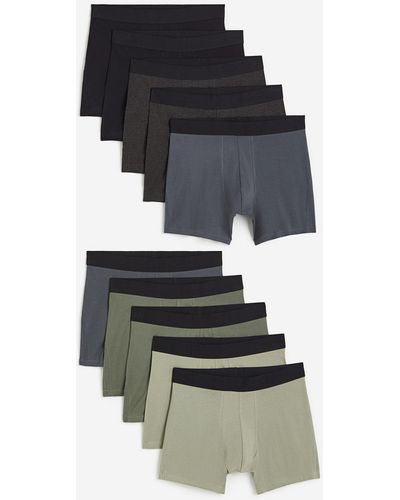 H&M 10er-Pack Mid Trunks aus Baumwolle - Grün