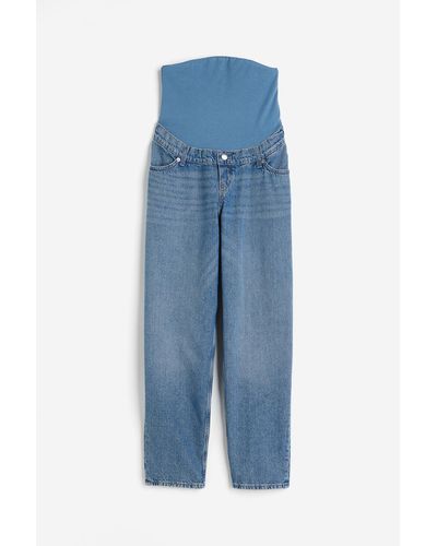 H&M MAMA Mom Loose Ankle Jeans - Blau