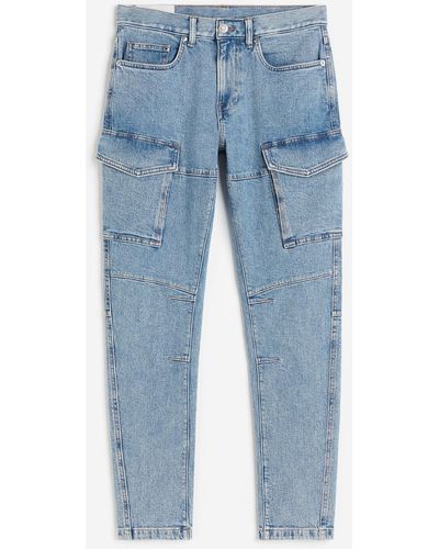 H&M Slim Cargo Jeans - Blauw