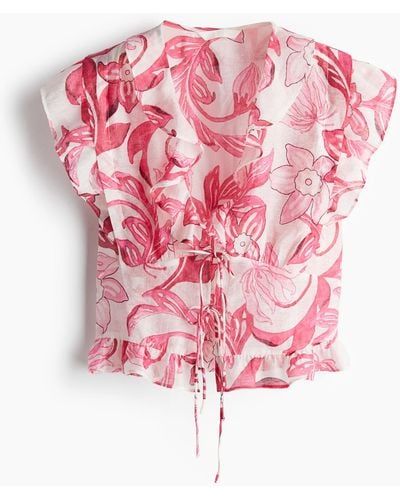 H&M Bluse mit Volants - Pink