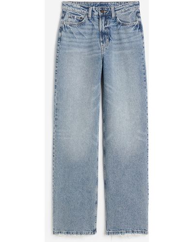 H&M Wide Ultra High Jeans - Bleu
