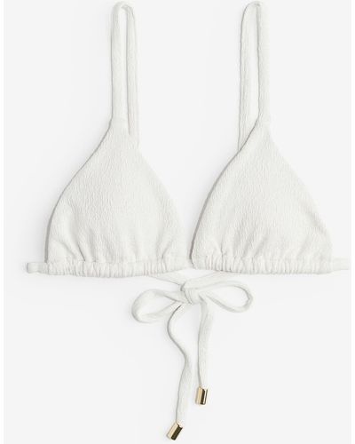 H&M Wattiertes Triangel-Bikinitop - Weiß