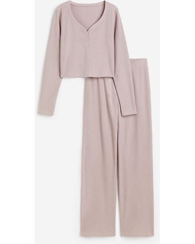 H&M Pyjama gaufré - Rose