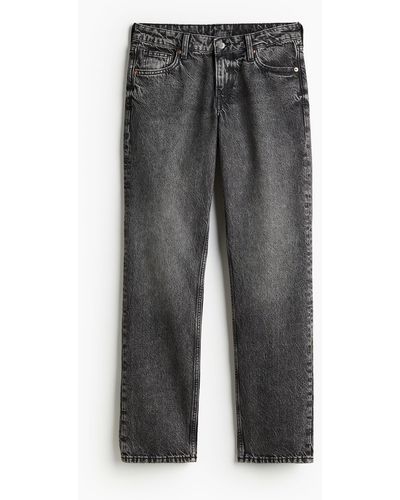 H&M Straight Low Jeans - Grau