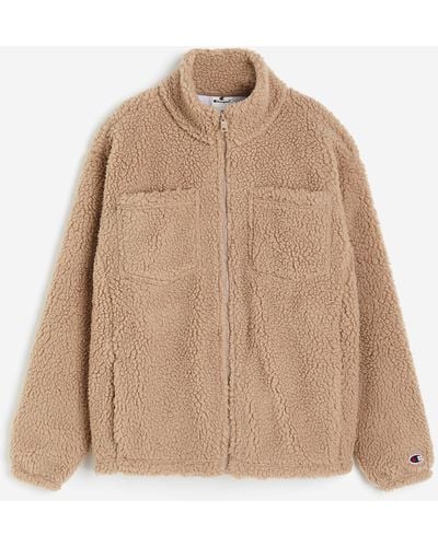 H&M Full Zip Sweatshirt - Naturel
