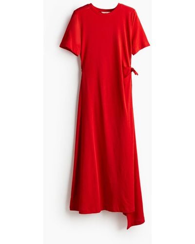 H&M Robe T-shirt croisée - Rouge