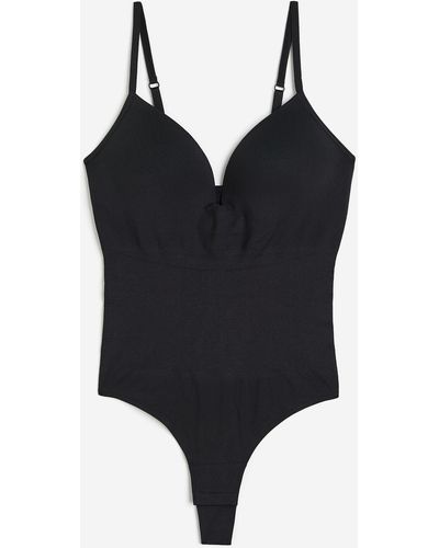 H&M Nahtloser Tangabody mit Push-up. Light Shape - Schwarz