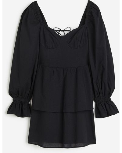 H&M Robe façon corset avec laçage - Noir