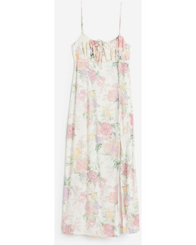 H&M Kleid mit Bindedetail - Weiß