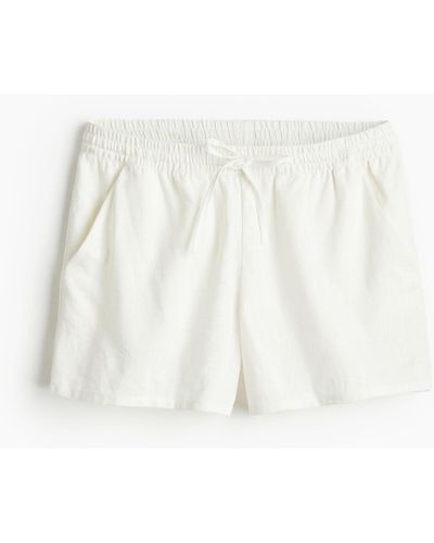 H&M Pull-on Short Van Linnenmix - Wit