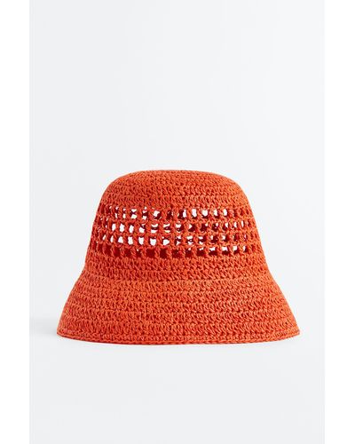 H&M Chapeau de paille - Rouge